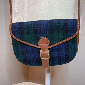 Small Navy Blue & Hunter Green Plaid Purse